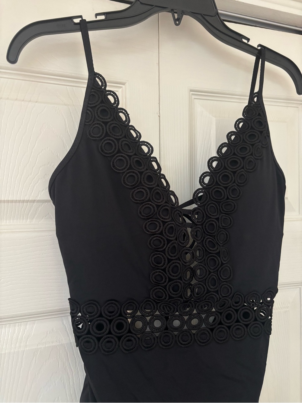 BECCA Siren Black Plunge One Piece Swimsuit with Detailed Cut Outs - Picture 7 of 11